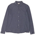 Cos Mens Shirt Large Navy Blue Cotton