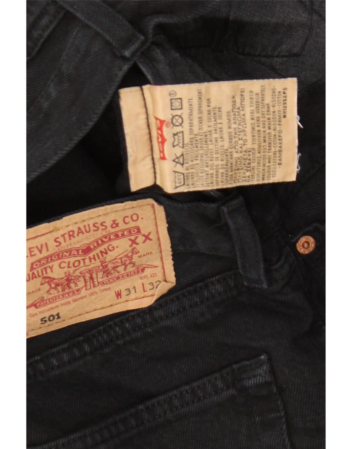 Levi's Mens 501 Straight Jeans W31 L32 Black Cotton