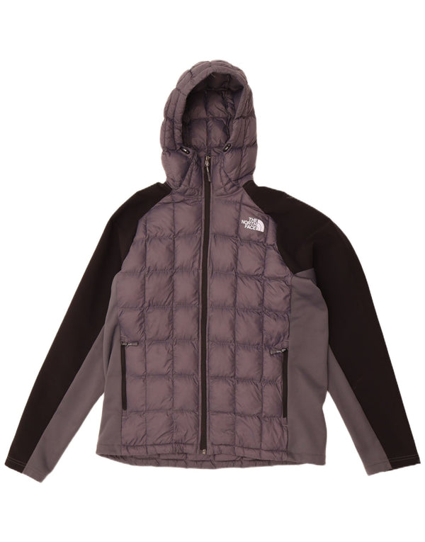 The North Face Mens Hooded Padded Jacket UK 38 Medium Grey Colourblock