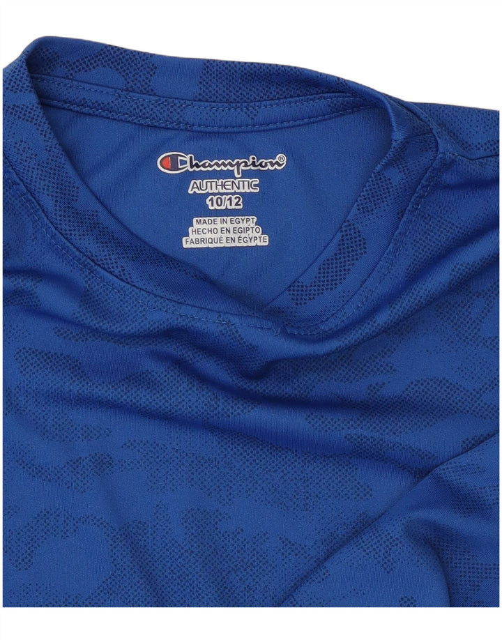 Champion Boys T-Shirt Top 10-11 Years Blue Camouflage