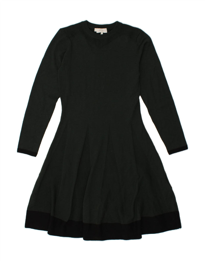 HOBBS Womens Long Sleeve Jumper Dress UK 10 Small  Green Merino Wool | Vintage Hobbs | Thrift | Second-Hand Hobbs | Used Clothing | Messina Hembry 