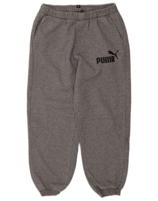 Puma Boys Graphic Tracksuit Trousers Joggers 15-16 Years Grey Flecked