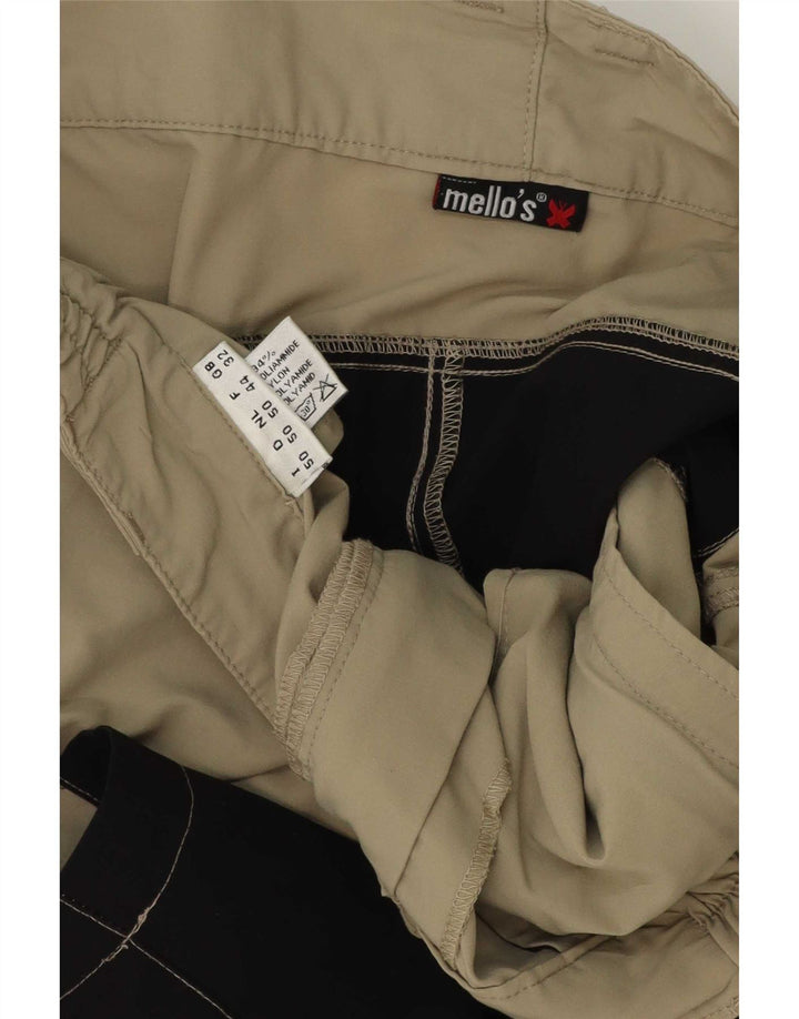 Mello's Mens Cargo Shorts W32 Medium Beige Colourblock Polyamide