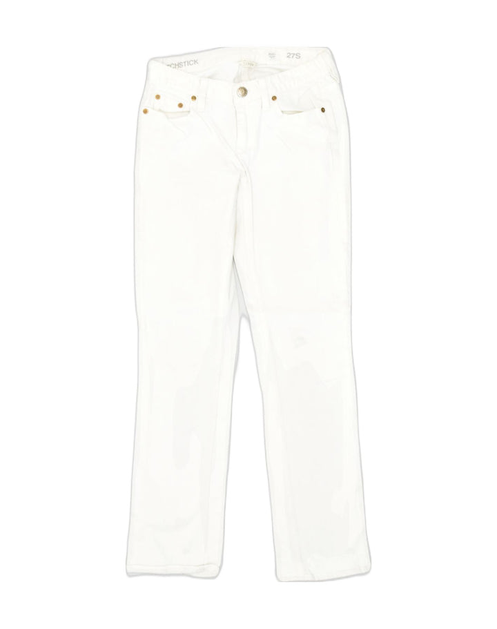 J. CREW Womens Matchstick Low Waist Casual Trousers W27 L30 White Cotton | Vintage J. Crew | Thrift | Second-Hand J. Crew | Used Clothing | Messina Hembry 