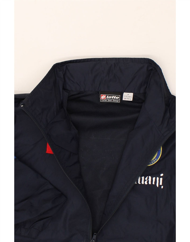 LOTTO Boys Graphic Rain Jacket 11-12 Years Medium Navy Blue Colourblock | Vintage Lotto | Thrift | Second-Hand Lotto | Used Clothing | Messina Hembry 