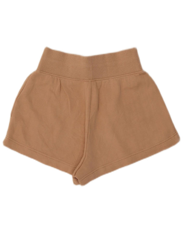 Nike Womens High Waist Sport Shorts UK 6 XS  Brown Cotton