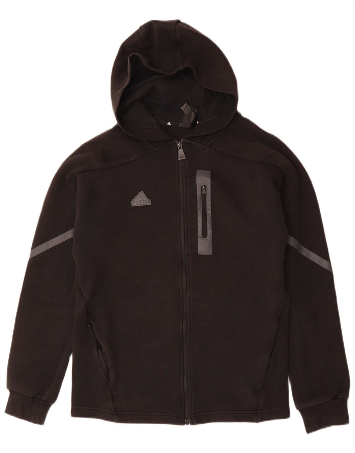 ADIDAS Mens Zip Hoodie Sweater Small Black