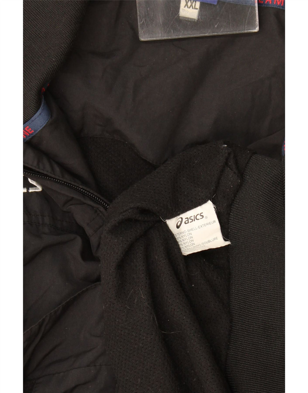 Asics Mens Bomber Jacket UK 44 2XL Black Nylon