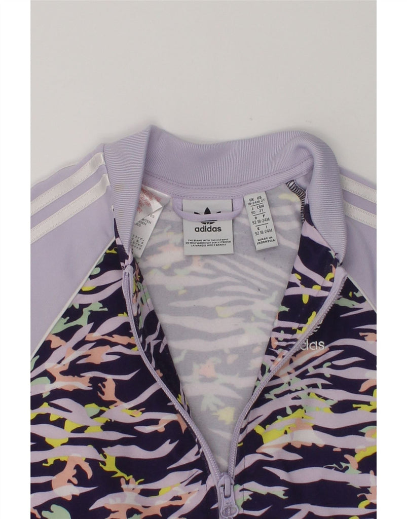 ADIDAS Baby Girls Bomber Jacket 18-24 Months  Purple Colourblock Polyester | Vintage Adidas | Thrift | Second-Hand Adidas | Used Clothing | Messina Hembry 