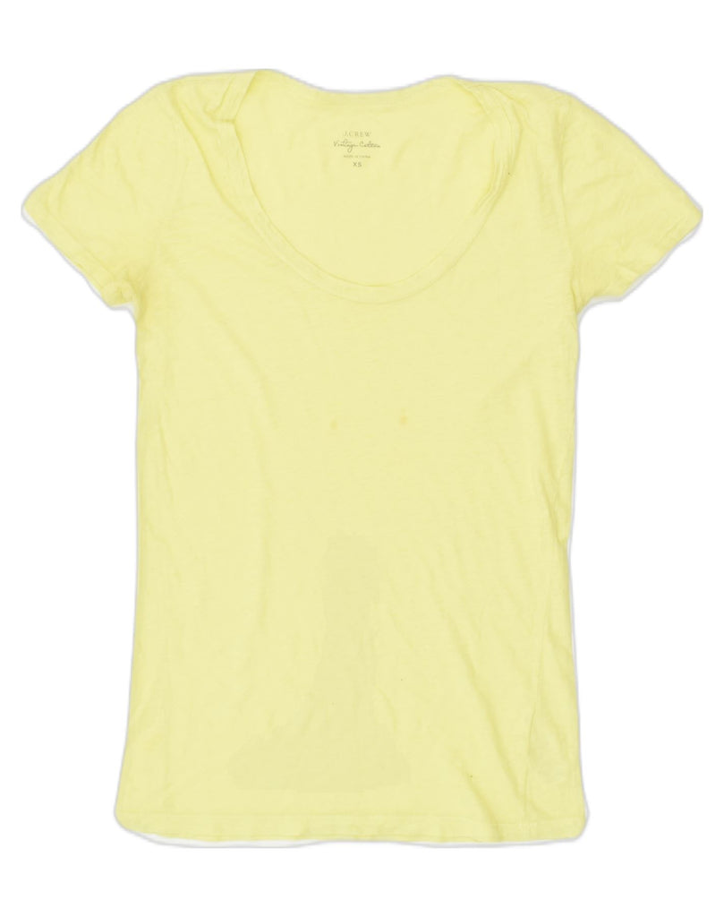 J. CREW Womens T-Shirt Top UK 4 XS Yellow Cotton | Vintage J. Crew | Thrift | Second-Hand J. Crew | Used Clothing | Messina Hembry 