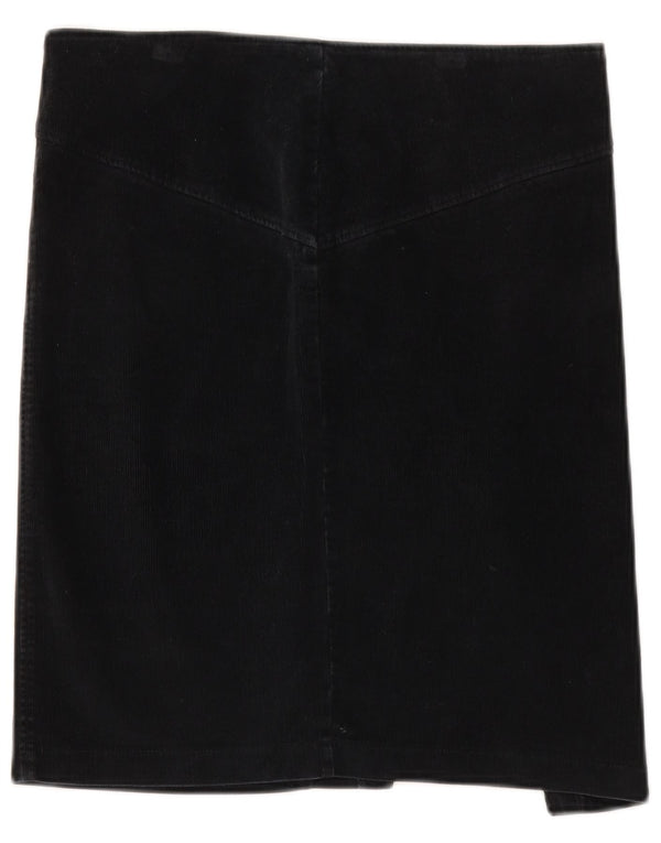 Benetton Womens Corduroy Skirt IT 42 Medium W32 Black Cotton