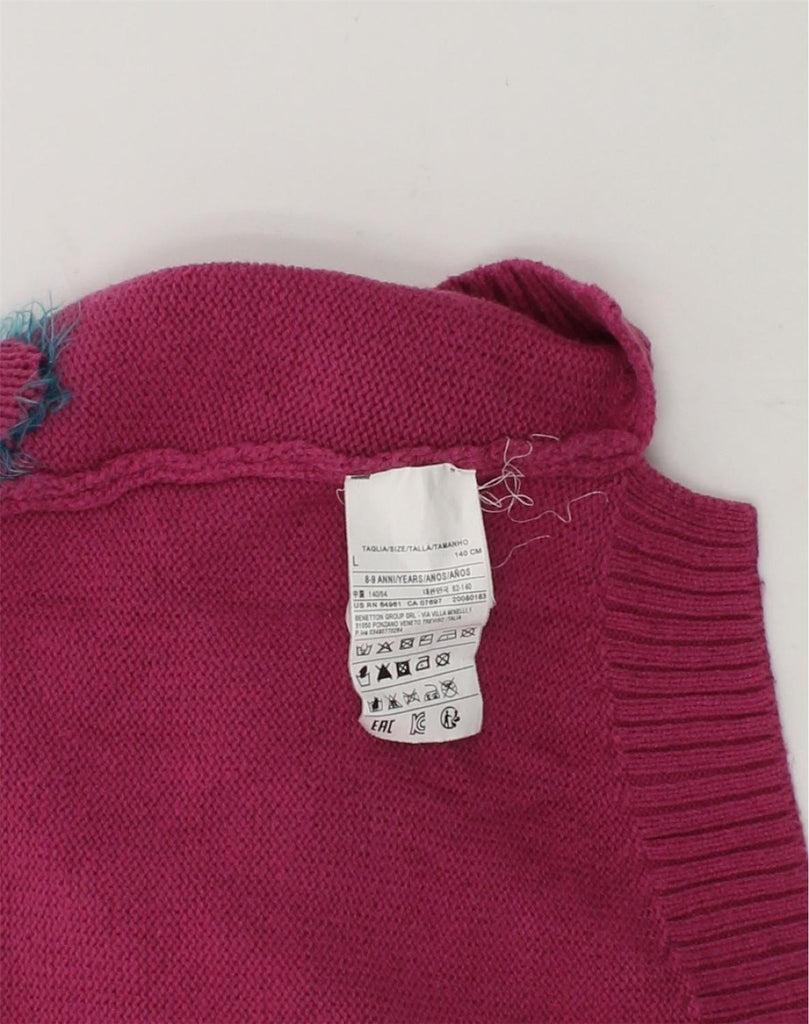 UNITED COLORS OF BENETTON Girls Crew Neck Jumper Sweater 8-9 Years Pink | Vintage United Colors of Benetton | Thrift | Second-Hand United Colors of Benetton | Used Clothing | Messina Hembry 