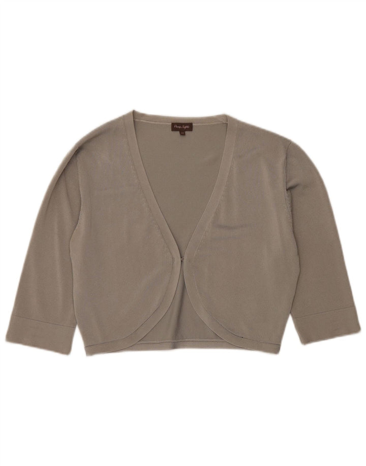 PHASE EIGHT Womens Crop 3/4 Sleeve Cardigan Sweater UK 12 Medium Grey