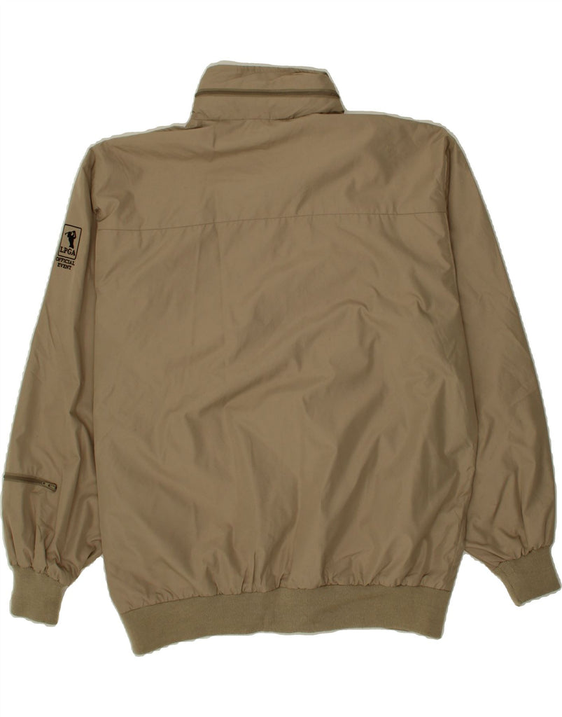 IZOD Mens Hooded Bomber Jacket UK 38 Medium Khaki Polyester Vintage Izod and Second-Hand Izod from Messina Hembry 