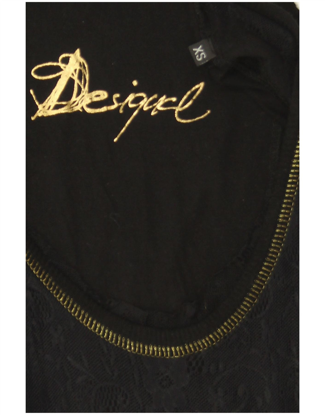 Desigual Womens Graphic Blouse Top UK 6 XS Black Floral