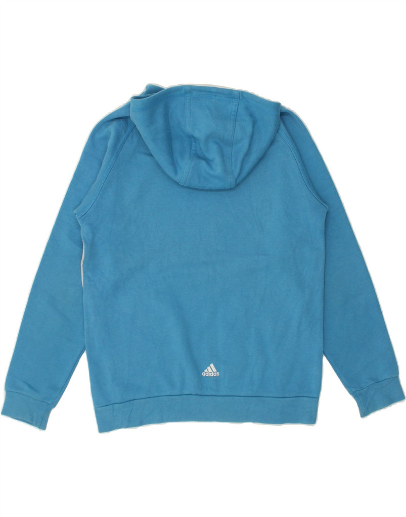 ADIDAS Boys Graphic Hoodie Jumper 13-14 Years Blue Cotton | Vintage Adidas | Thrift | Second-Hand Adidas | Used Clothing | Messina Hembry 