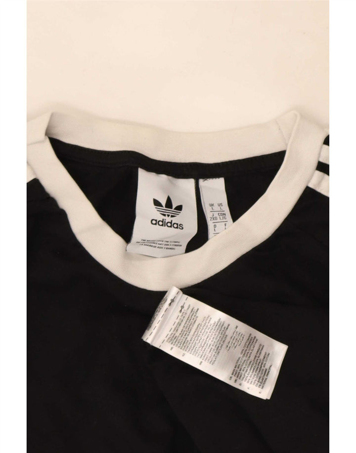 Adidas Mens Top Long Sleeve Large Black Cotton