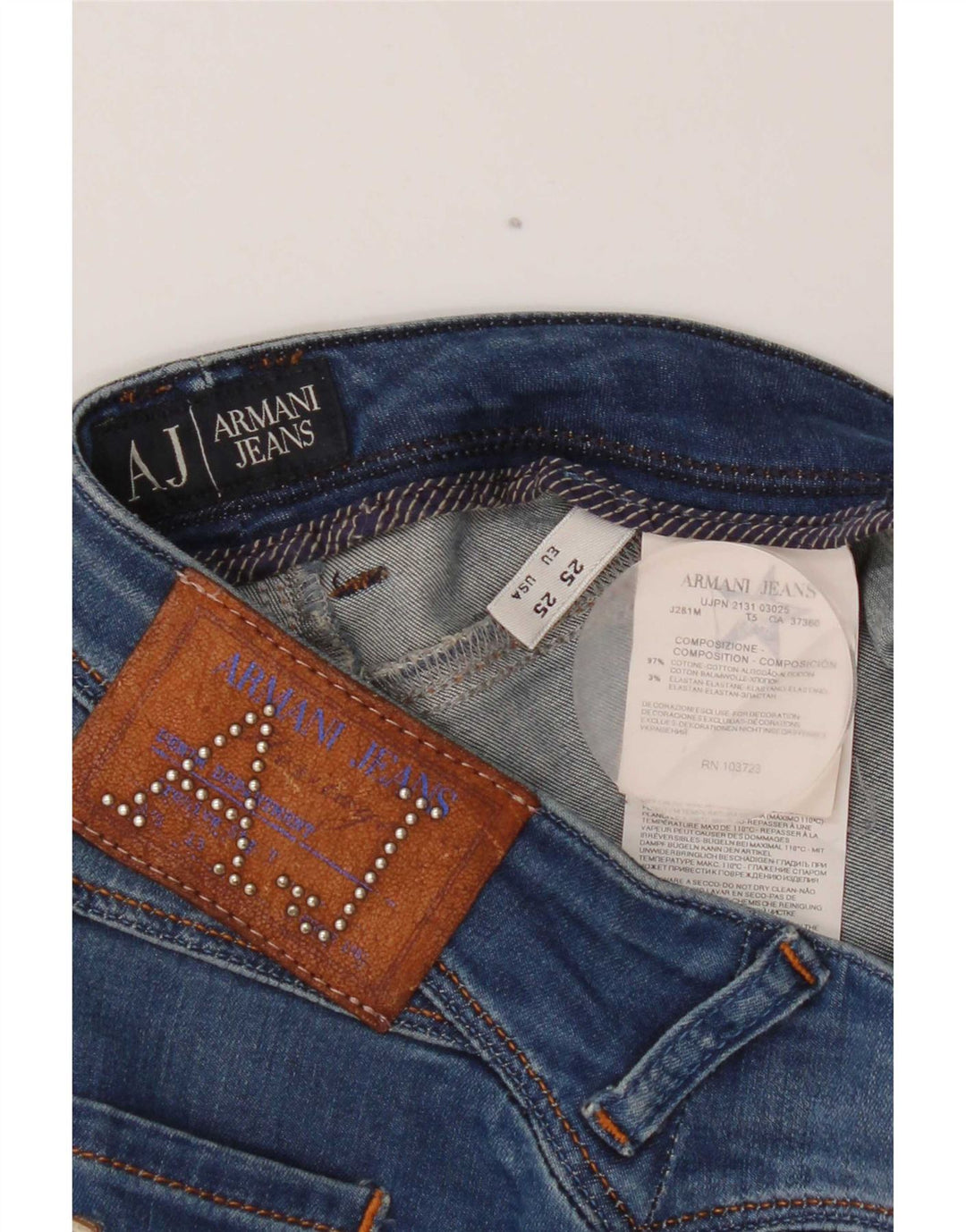 Armani Womens Skinny Jeans W25 L28 Blue Cotton