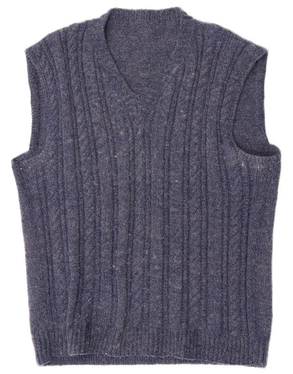 Vintage Mens Vest Tank Top Medium Navy Blue
