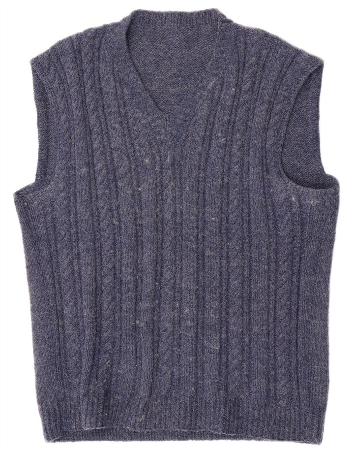 Vintage Mens Vest Tank Top Medium Navy Blue