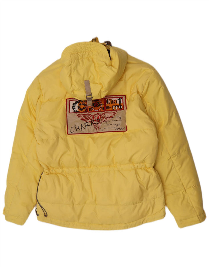 Charro Mens Graphic Hooded Padded Jacket UK 36 Small Yellow Polyester