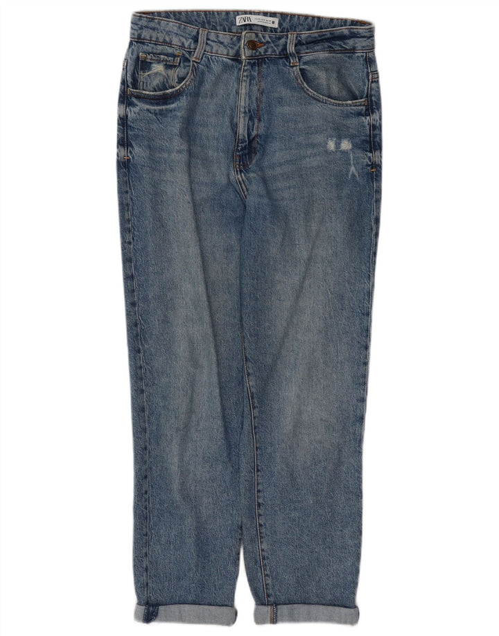 Zara Womens Distressed Tapered Jeans EU 40 Medium W30 L27 Blue Cotton