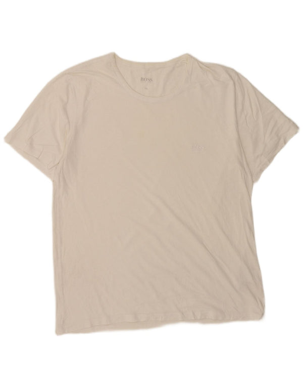 Hugo Boss Mens T-Shirt Top 2XL White Cotton