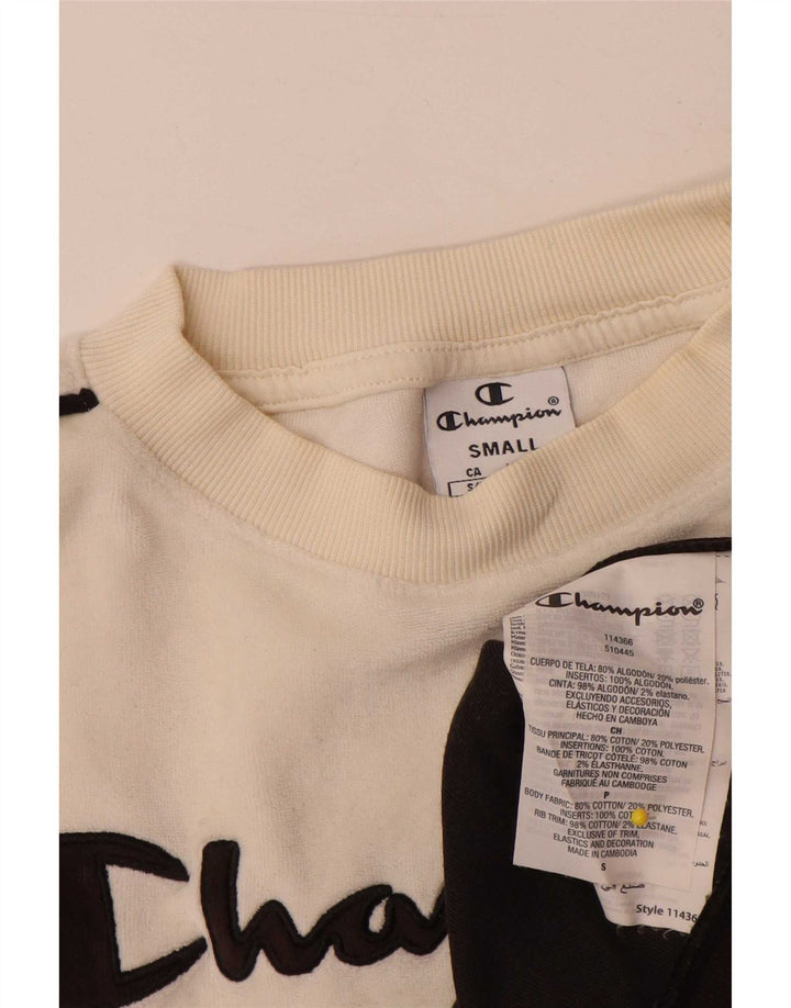Champion Womens Oversized Graphic Sweatshirt Jumper UK 10 Small Black