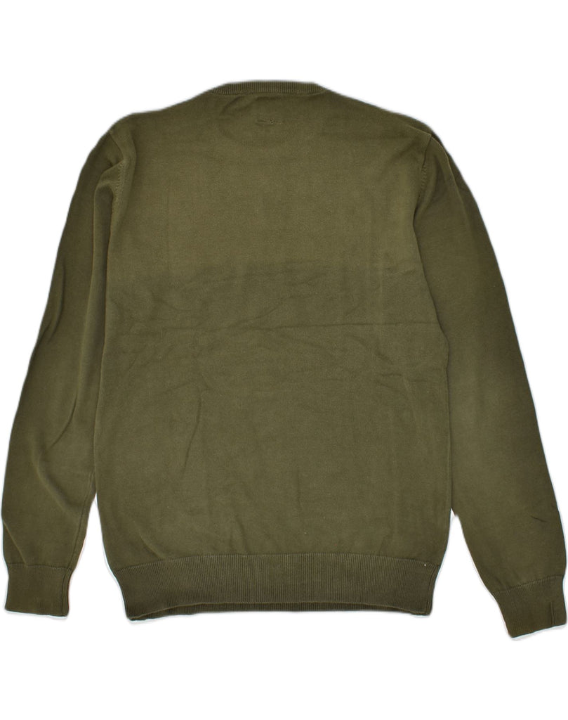 JACK & JONES Mens Graphic Crew Neck Jumper Sweater Medium Khaki Cotton | Vintage Jack & Jones | Thrift | Second-Hand Jack & Jones | Used Clothing | Messina Hembry 