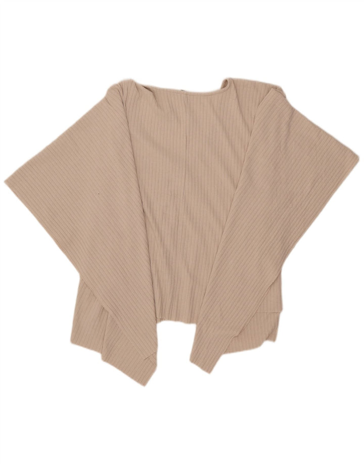 Zara Womens Asymmetric Poncho Blouse Top One Size Beige