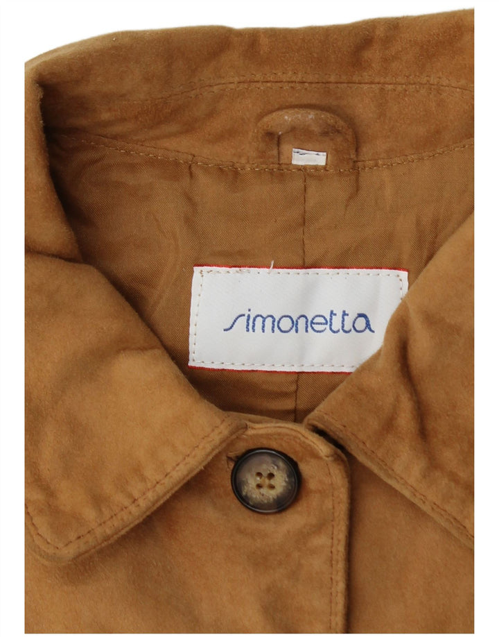 Simonetta Womens Suede Jacket UK 16 Large Beige Leather