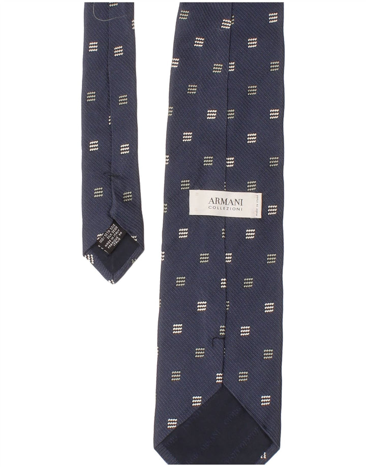 Armani Collezioni Mens Tie One Size Blue Geometric Silk Classic