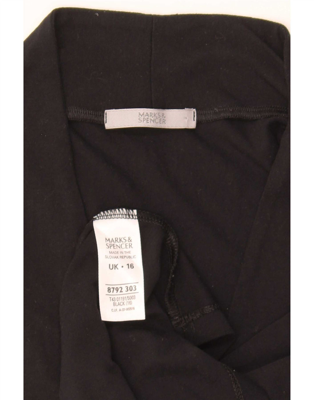 Marks & Spencer Womens Vest Top UK 16 Large  Black Viscose