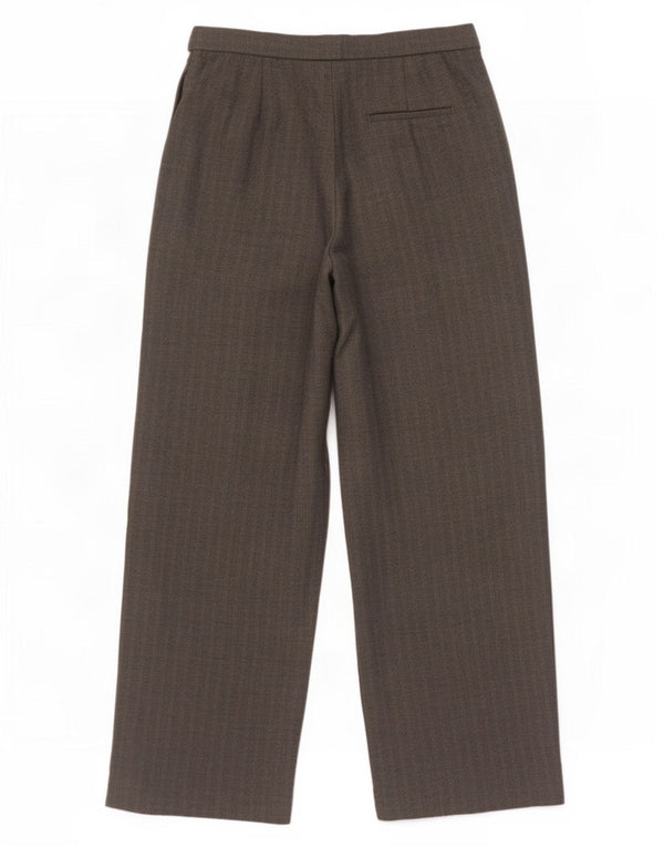 Zara Womens Loose Fit Trousers Medium W30 L30 Grey Herringbone Polyester