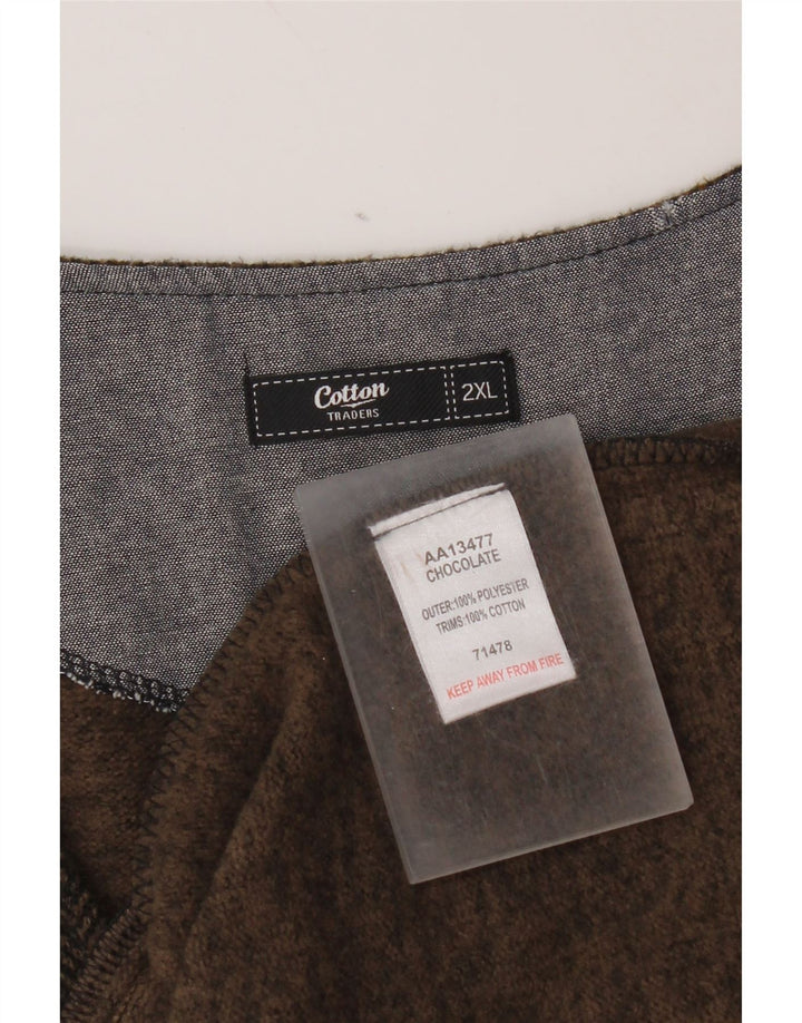 Vintage Mens Waistcoat 2XL Brown Striped Polyester