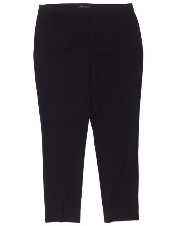 Marks & Spencer Womens High Waist Suit Trousers UK 16 Large W34 L29 Navy Bl