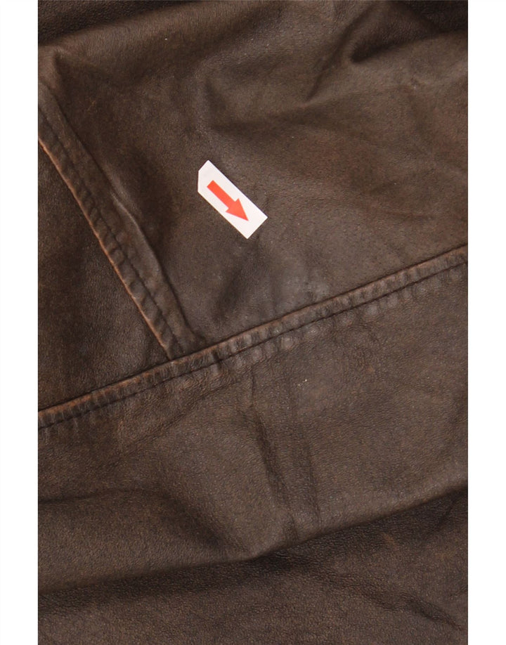 Conbipel Mens Leather Jacket IT 50 Large Brown Leather
