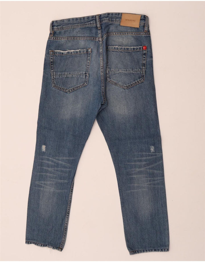 Iceberg Womens Distressed Slim Jeans W31 L26 Blue