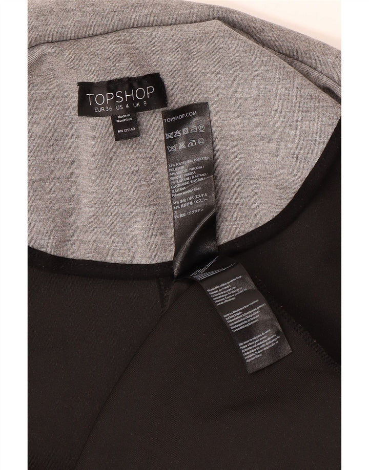 Topshop Womens Longline Waistcoat UK 8 Small Grey Elastane