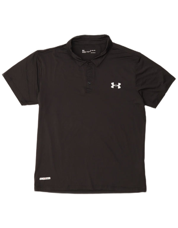 Under Armour Mens Heat Gear Polo Shirt XL Black Polyester