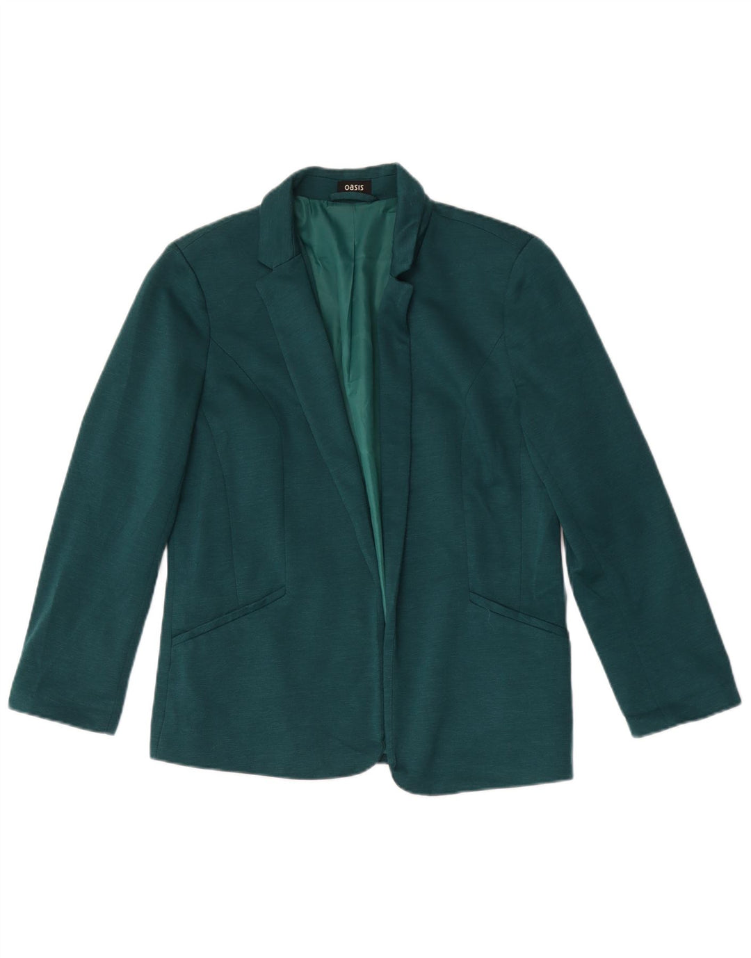 Oasis Womens Open Blazer Jacket UK 12 Medium Green Polyester