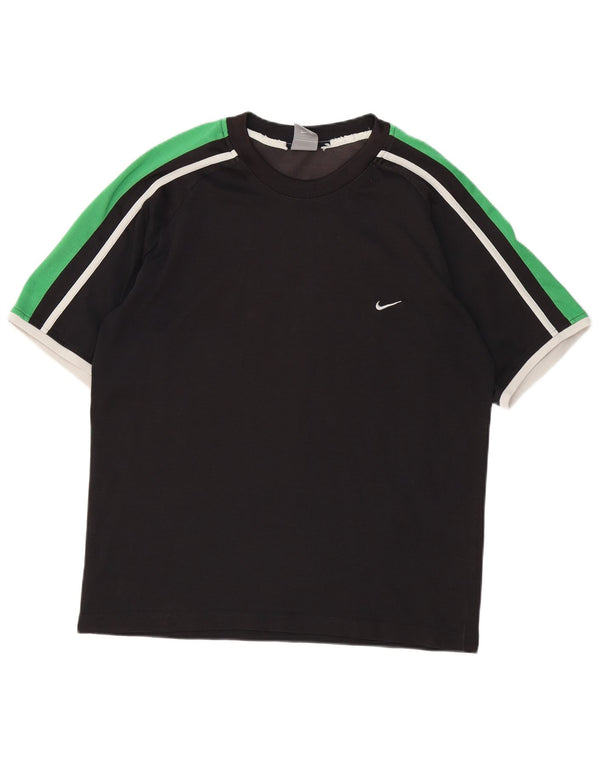 Nike Mens T-Shirt Top UK 42/44 Large Black Colourblock
