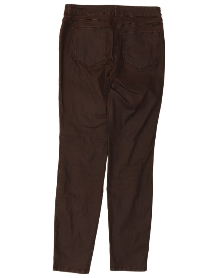 Massimo Dutti Womens Waxed Slim Casual Trousers W30 L30 Brown
