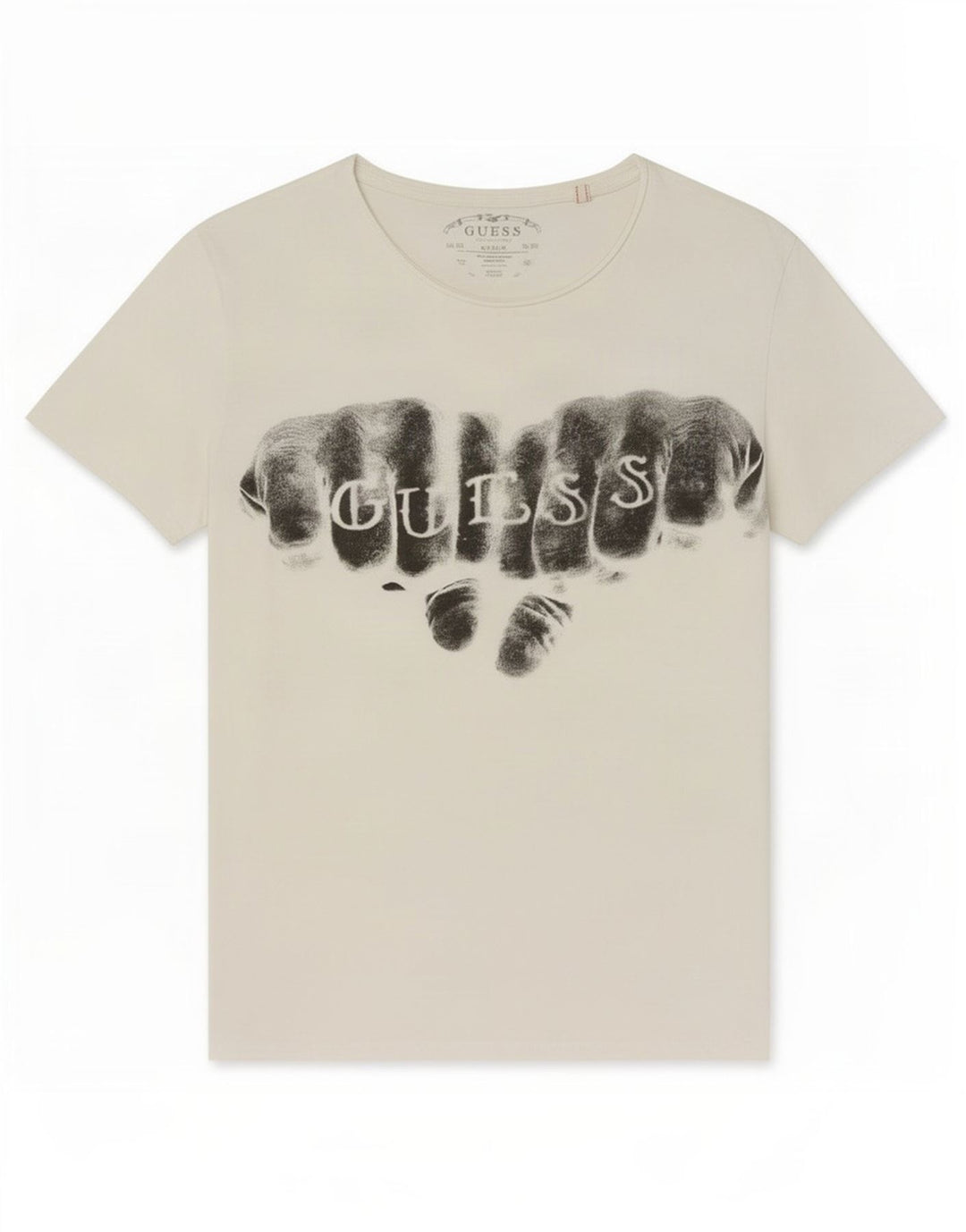Guess Mens Graphic T-Shirt Top Medium White