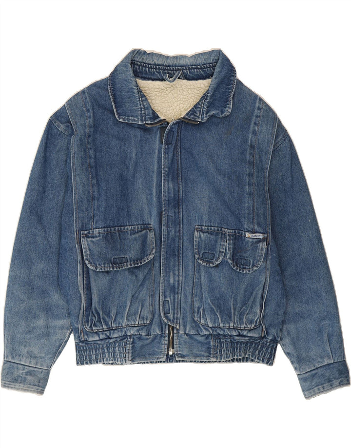 PADDOCK'S Mens Denim Sherpa Jacket UK 36 Small Blue Vintage Paddock's and Second-Hand Paddock's from Messina Hembry 