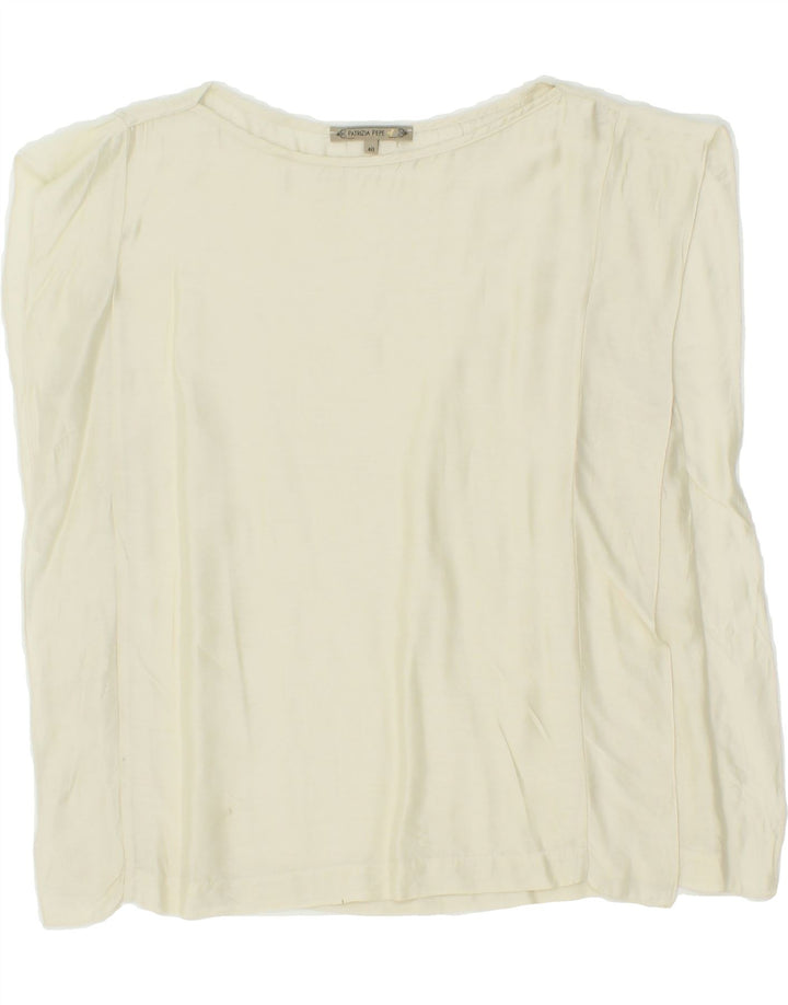 PATRIZIA PEPE Womens Crop Blouse Top IT 40 Small Off White Vintage Patrizia Pepe and Second-Hand Patrizia Pepe from Messina Hembry 