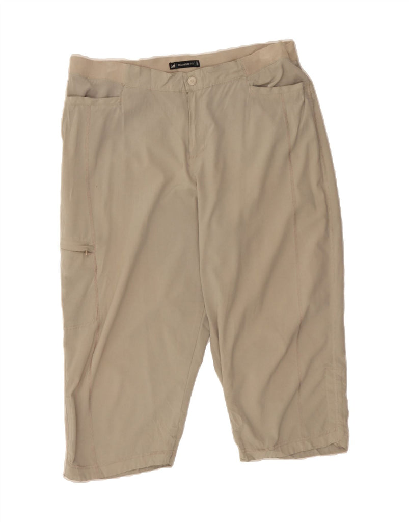 LEE Womens Relaxed Fit Capri Trousers US 16 2XL W36 L20 Beige Polyester Vintage Lee and Second-Hand Lee from Messina Hembry 