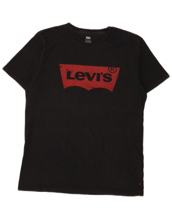 Levi's Mens Graphic T-Shirt Top Large Black Cotton