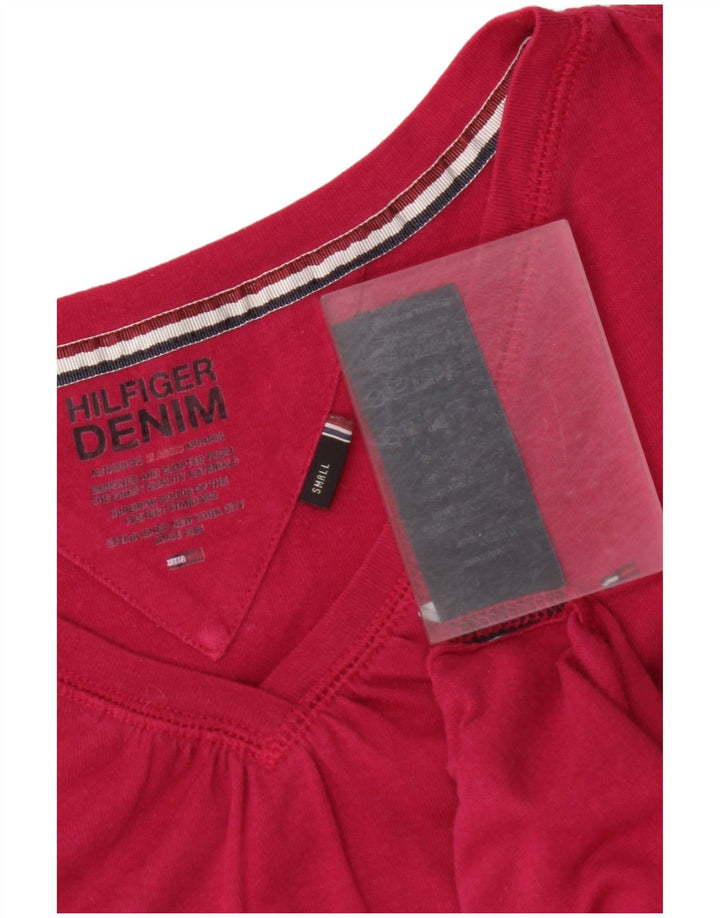 TOMMY HILFIGER Womens T-Shirt Top UK 8 Small Pink Cotton