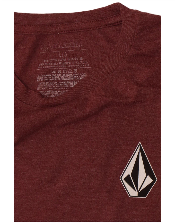 Volcom Mens Graphic T-Shirt Top Large Burgundy Cotton